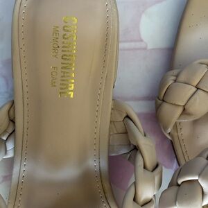Cushionaire Women's Braided Sandals - Cream